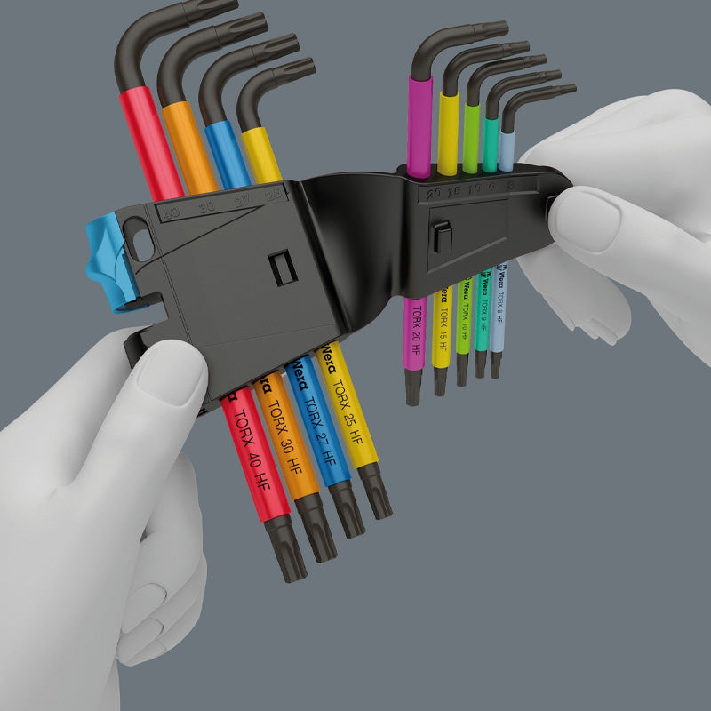 Jeu de clés torx 967/9 TX Multicolour HF 1, 9 pièces - WERA - 05024179001