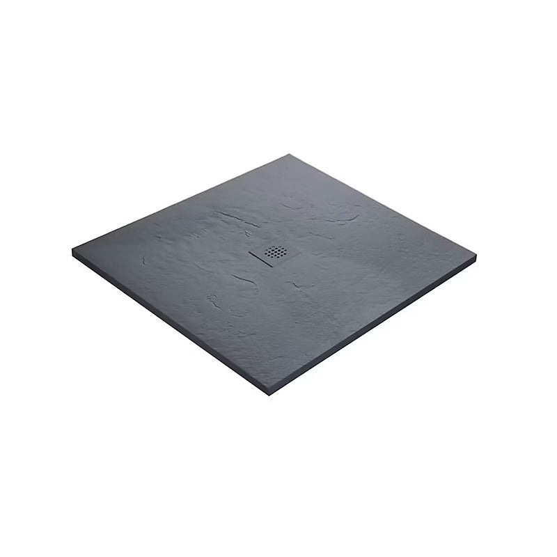 Receveur pierre naturelle ardoise claire MARMOX grille caniveau excentrée