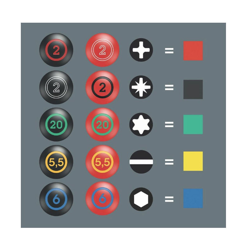 Jeu de tournevis et rack 335/350/367/7 Kraftform Plus Lasertip 7 pièces - WERA - 05320540001