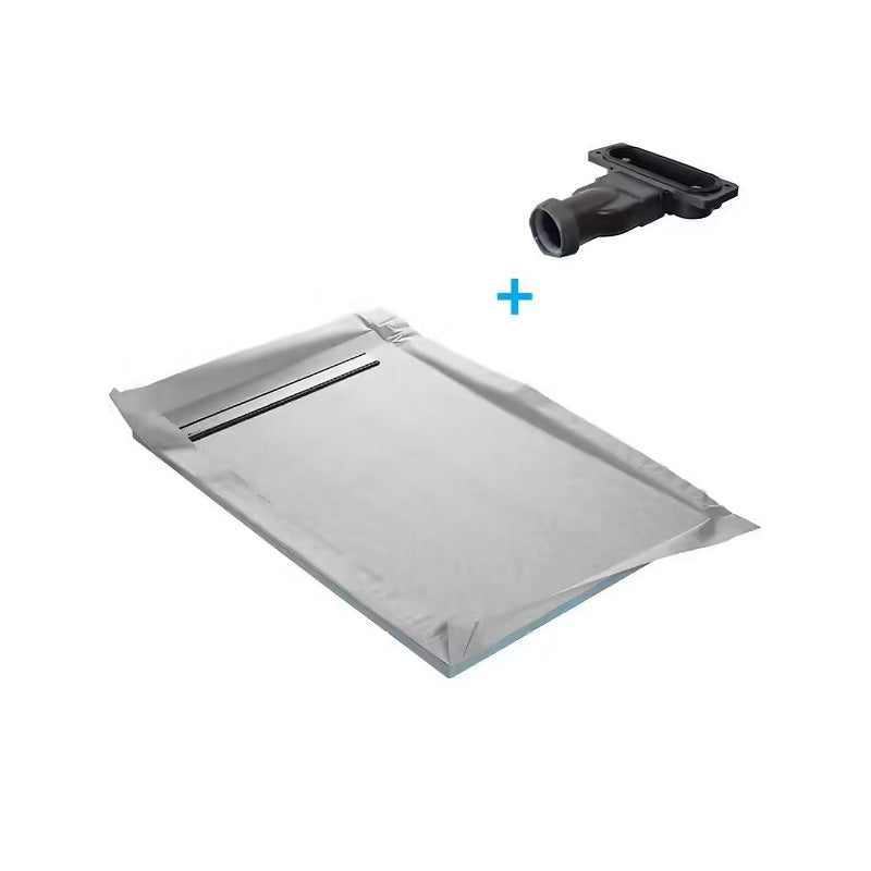 Receveur à carreler MARMOX mono pente et grille caniveau inox excentrée