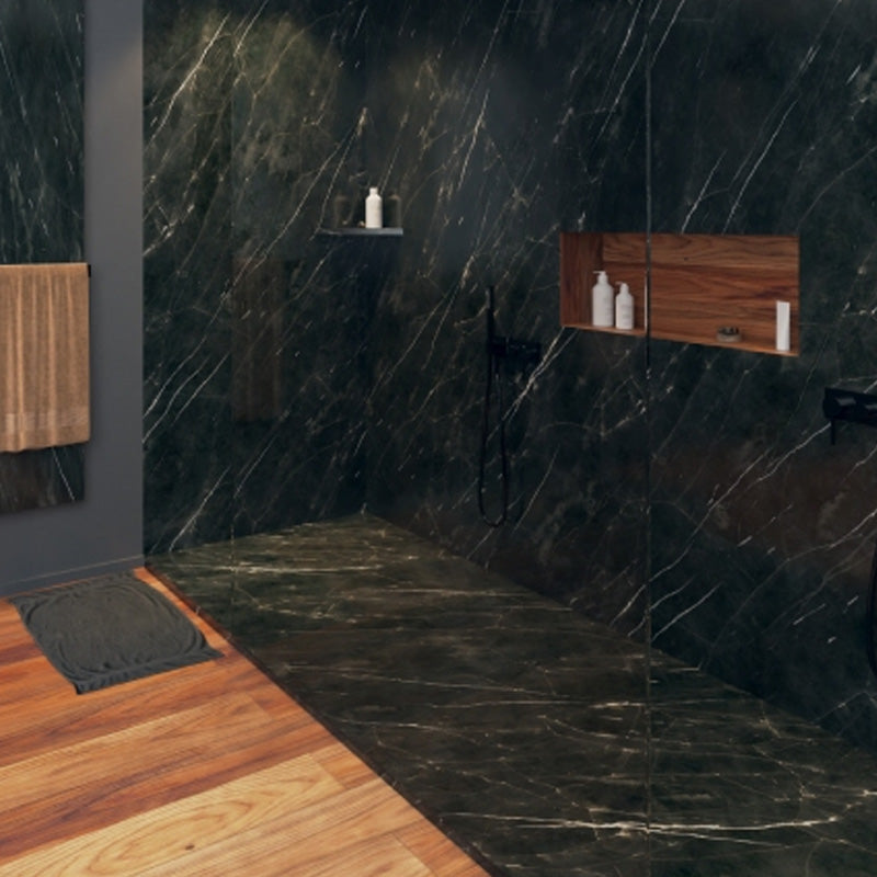 Panneau d'habillage mural MARMOX résine imitation Marbre couleur Noir
