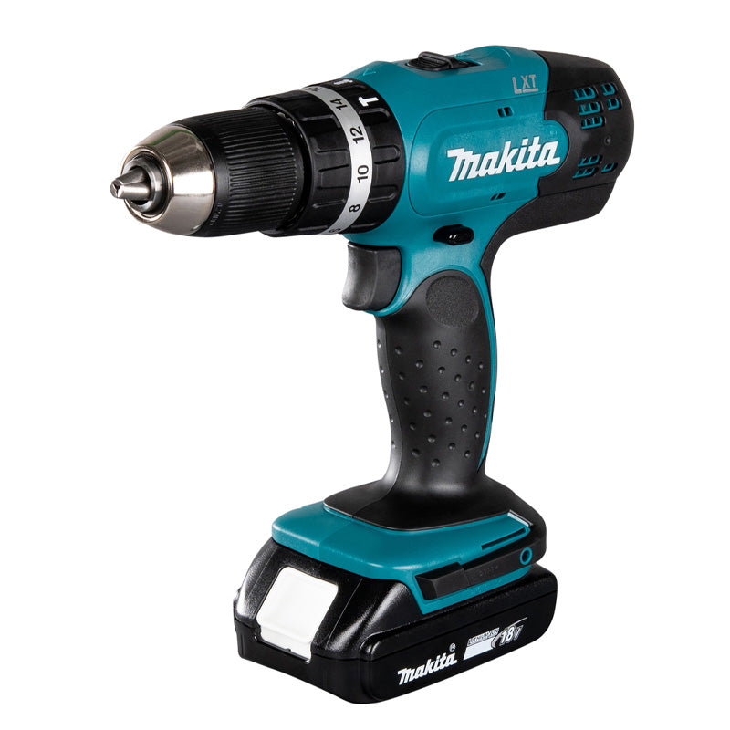 Perceuse à percussion 18V (2x3,0 Ah) dans coffret avec 74 accessoires - MAKITA DHP453RFX4