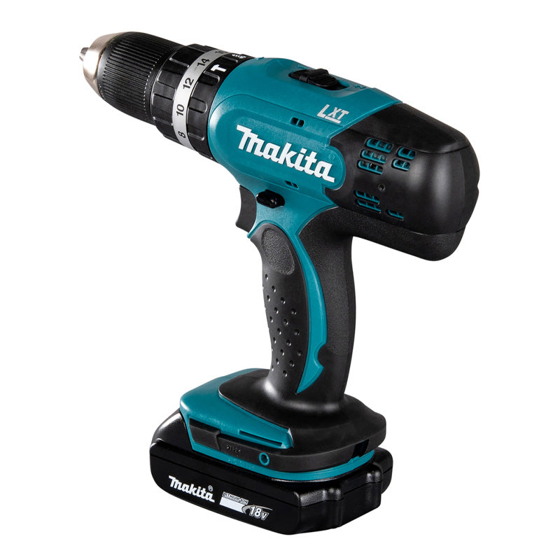 Perceuse à percussion 18V (2x3,0 Ah) dans coffret avec 74 accessoires - MAKITA DHP453RFX4