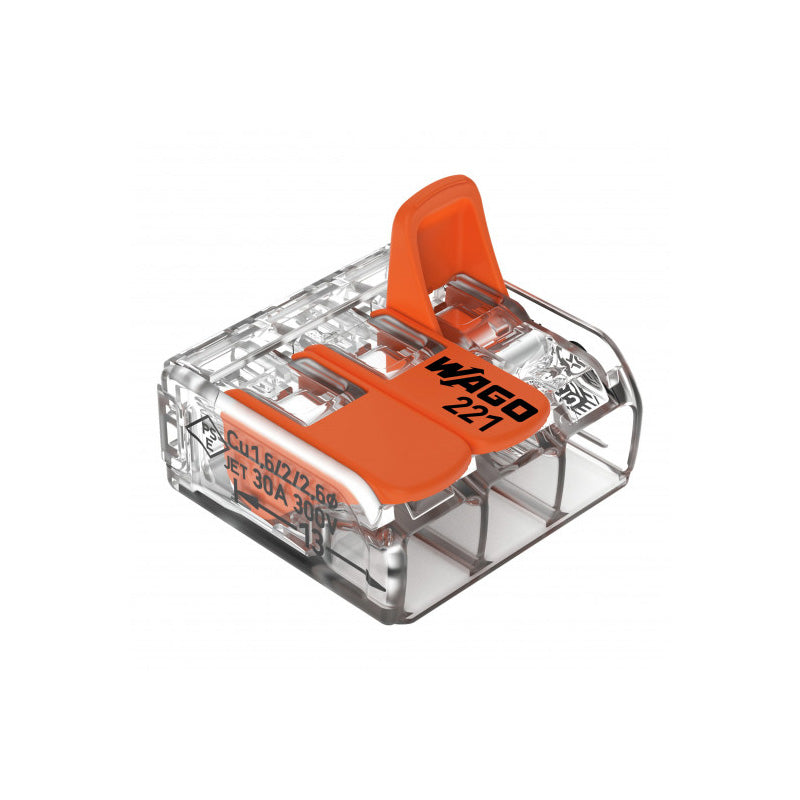 Lot de 30 bornes WAGO 221 3x6mm² à leviers souple & rigide