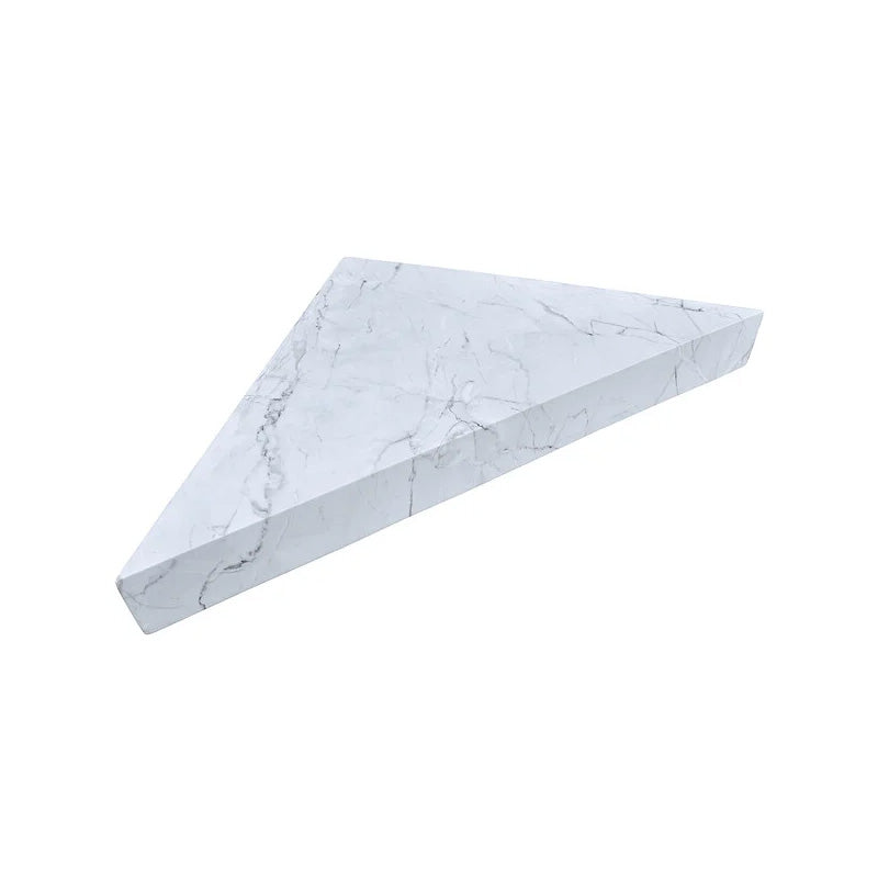 Banc d'angle pour douche en résine imitation marbre 53 x 53 x 8 cm MARMOX