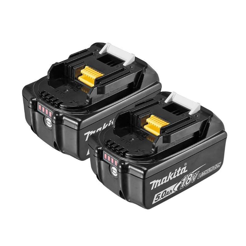 Pack 2 Batteries MAKITA BL1850B Li-ion 18 V / 5 Ah (témoin de charge intégré)