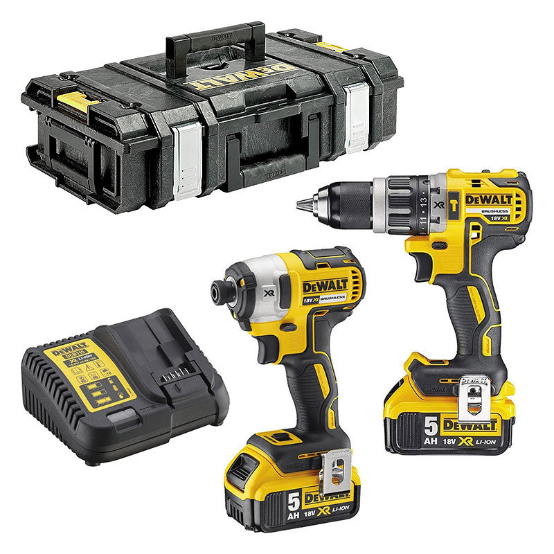 Pack 2 outils 18V DEWALT DCK266P2T-QW : Perceuse-visseuse à percussion DCD796 et Visseuse à choc DCF887 avec 2 batteries 5,0 Ah