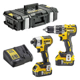 Pack 2 outils 18V DEWALT DCK266P2T-QW : Perceuse-visseuse à percussion DCD796 et Visseuse à choc DCF887 avec 2 batteries 5,0 Ah