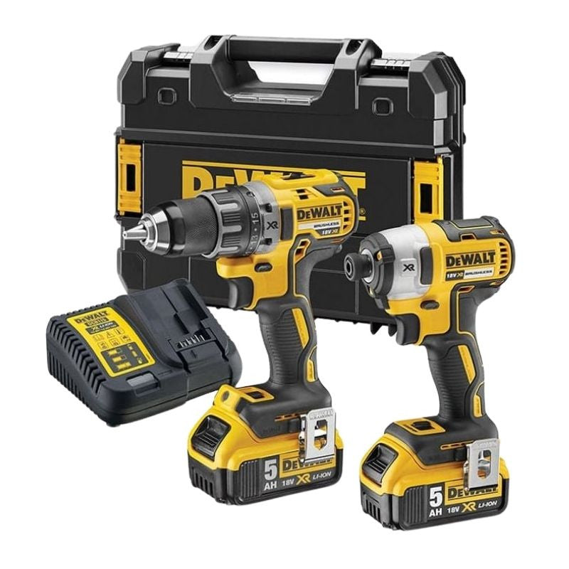 Pack 2 outils 18V DEWALT DCK268P2T-QW : perceuse-visseuse compact DCD791 et visseuse à choc DCF887 avec un coffret et 2 batteries