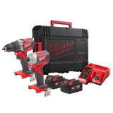 Pack 2 outils Perceuse + Visseuse MILWAUKEE M18 CBLPP2A-402C Compact Brushless Powerpack