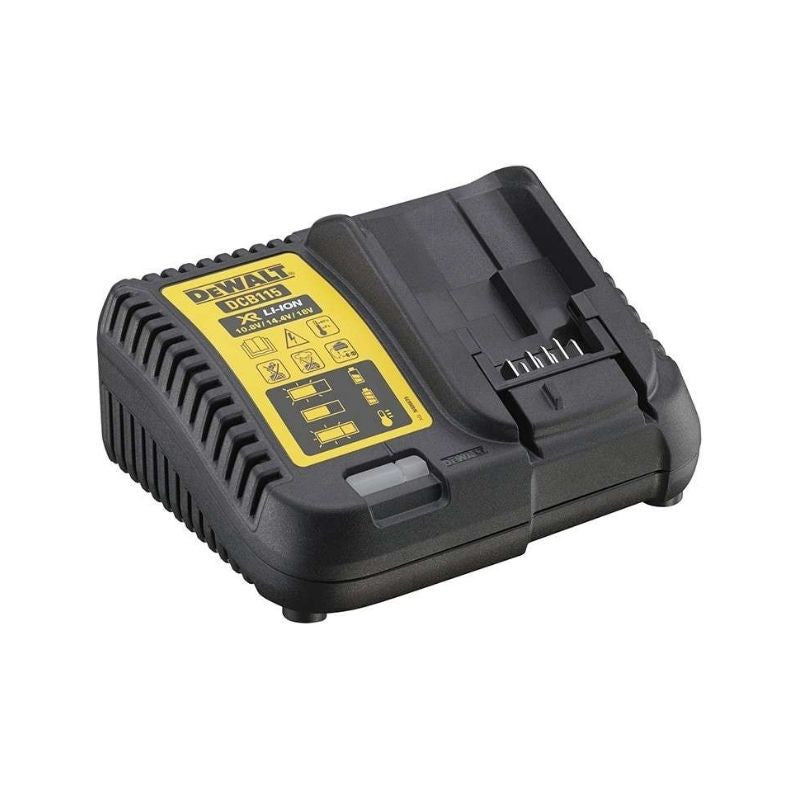 Pack 3 outils 18V DEWALT DCK384P2T-QW : perceuse-visseuse à percussion DCD796, meuleuse Ø125mm DCG405 et visseuse à choc DCF887 avec 2 coffrets et 2 batteries