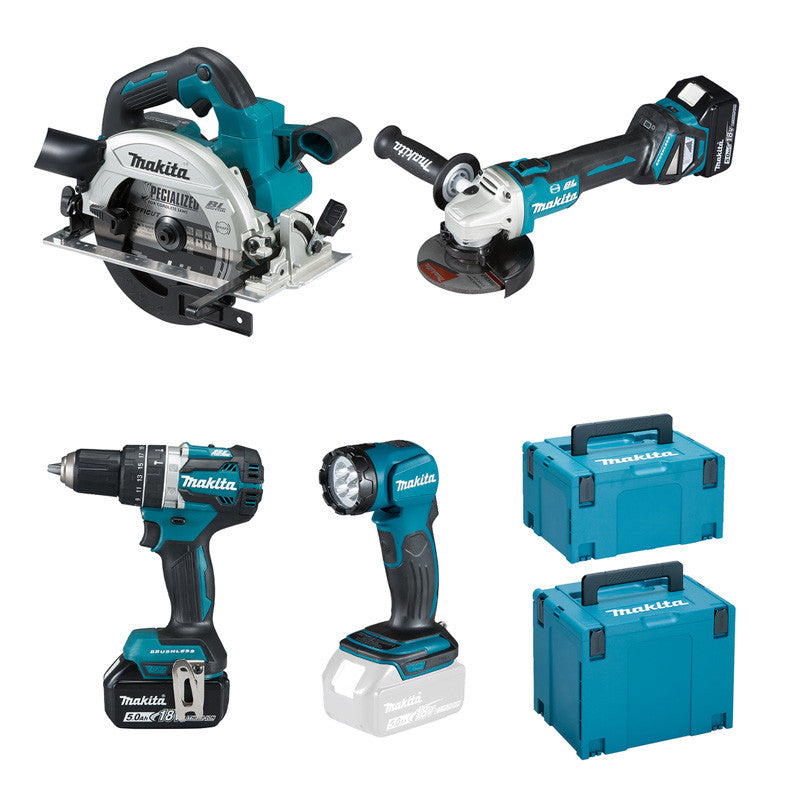 Pack 4 machines MAKITA 18 V - DLX4154TJ - en coffret avec batteries et chargeur