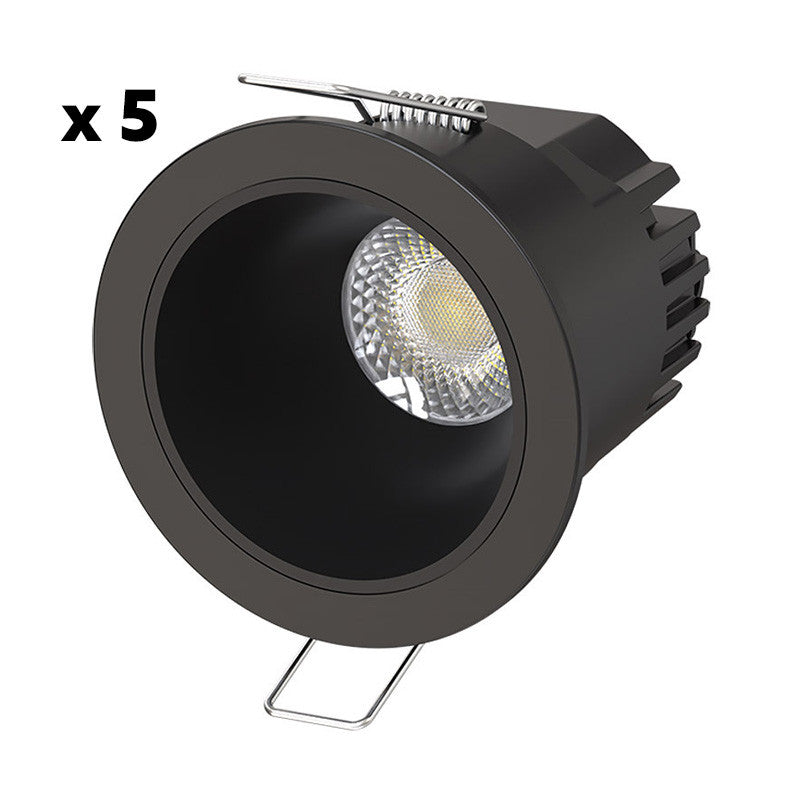 Pack 5 Spot LED SOLUM HYDRA RT2012 RE2020 encastrable dimmable à basse luminace CCT 10W Noir