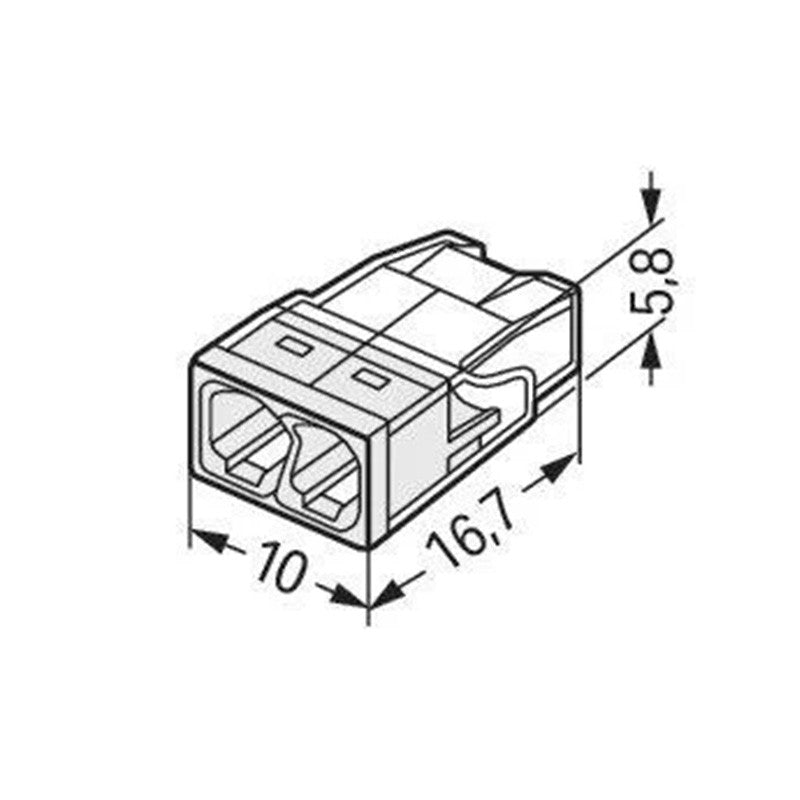 Pack de 100 Bornes WAGO 2273-202 - 2 x 0,5 à 2,5mm²