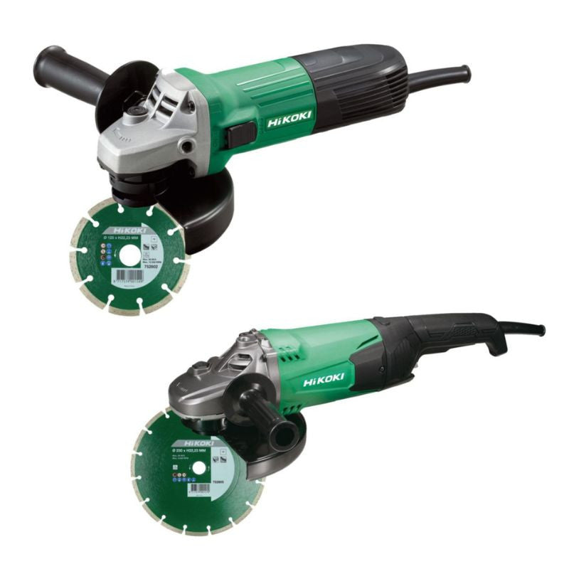 Pack de 2 meuleuses HIKOKI G23STWAZ et G13STAYGZ - Ø125mm et Ø230mm