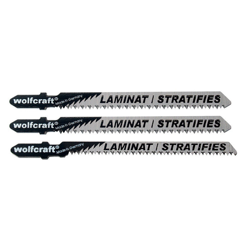Pack de 3 lames de scie sauteuse WOLFCRAFT HCS pour sols stratifiés