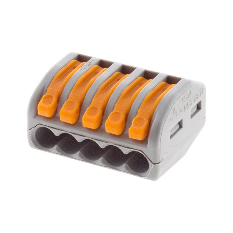 Pack de 30 bornes de connexion rapide a levier WAGO 5 entrées fil souple et rigide - S222
