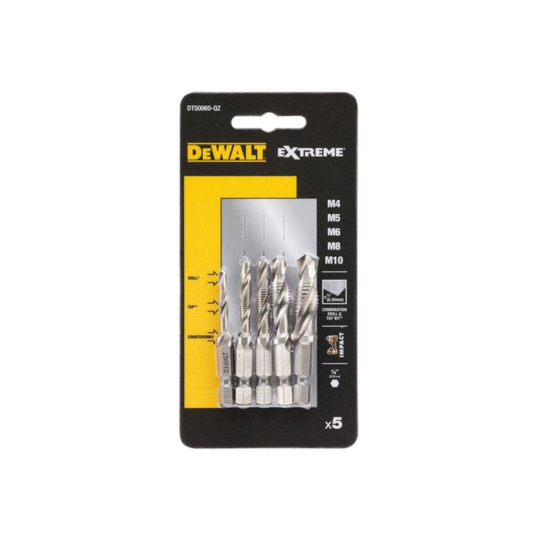 Pack de 5 forêts à tarauder DEWALT DT50060-QZ (M4, M5, M6, M8, M10)