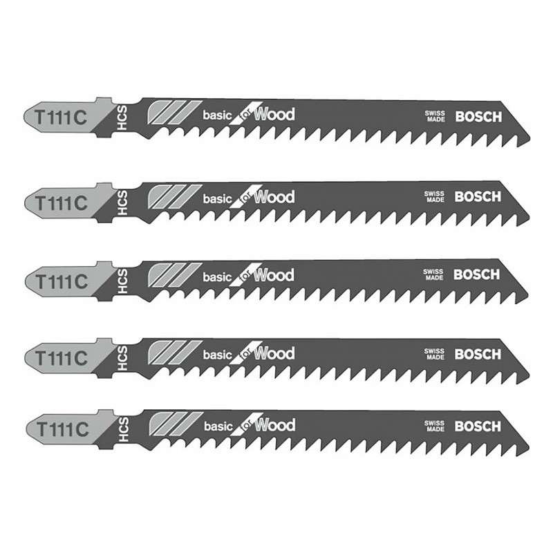 Pack de 5 lames de scie sauteuse BOSCH 2608630033 T111C BOIS