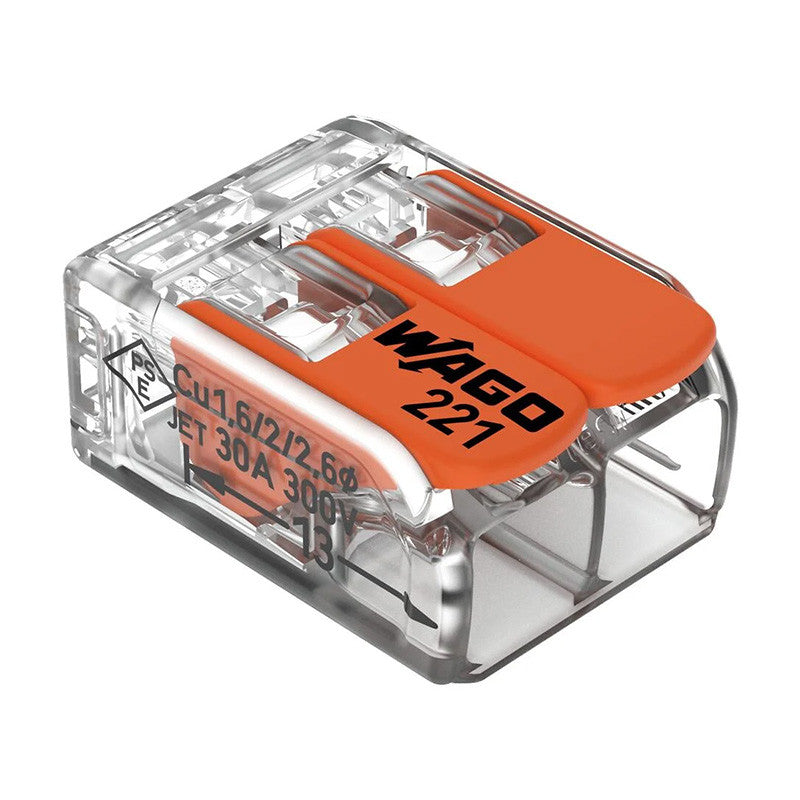 Pack de 50 Bornes à levier WAGO 221-612 - 2 x 6 mm²