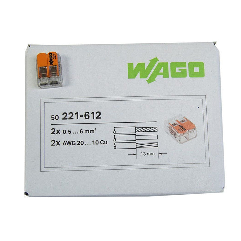 Pack de 50 Bornes à levier WAGO 221-612 - 2 x 6 mm²