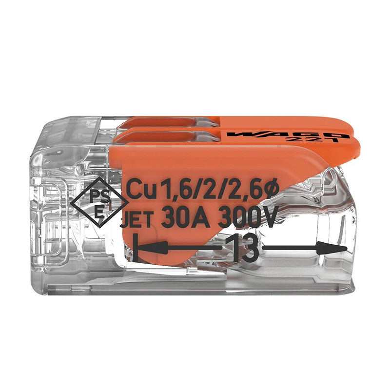 Pack de 50 Bornes à levier WAGO 221-612 - 2 x 6 mm²