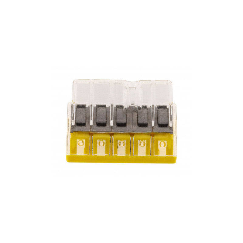 Pack de 50 bornes de connexion rapide à levier WAGO 5 entrées fil rigide - S2273