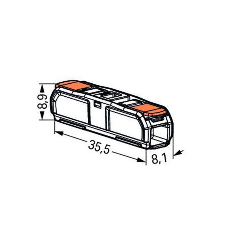Pack de 60 Bornes à levier WAGO 221-2411 - 2 x 4 mm²