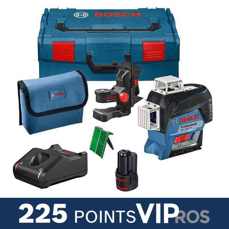 Pack Laser BOSCH 0601063T00 - GLL 3-80 CG Professional (BM1, Cible et L-Boxx)