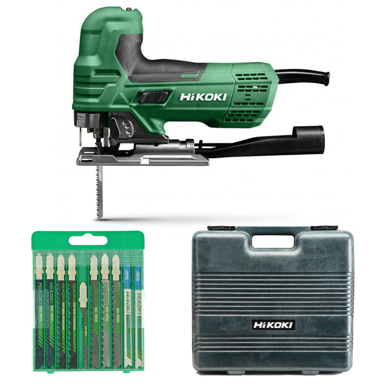 Pack Scie sauteuse 90mm et lame de scie - HIKOKI CJ90VAST2WAZ + Lot de 10 lames panachés bois et métal 750049