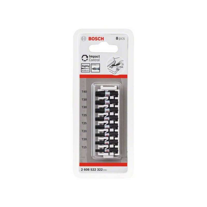 Packs d’embouts de vissage BOSCH Professional 2608522322 Impact Control (8 pièces)
