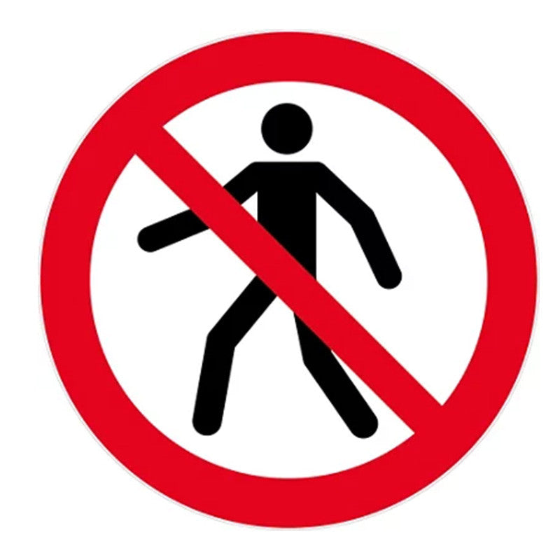 Panneau Piétons interdits - Ø30cm - ISO 7001