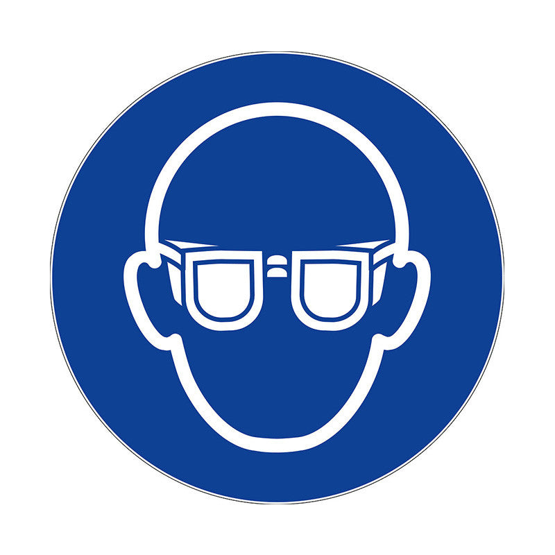 Panneau Port des lunettes de sécurité obligatoire - Ø30cm - ISO 7001
