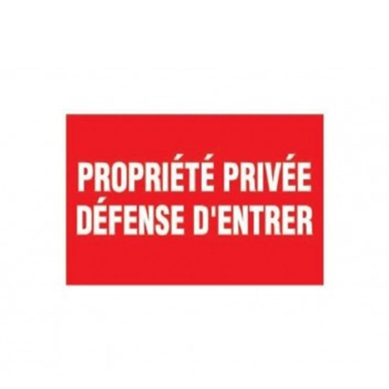 Panneau Propriété privée défense d'entrer - 33x20cm