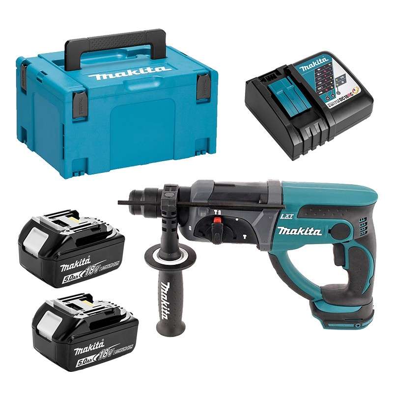 Perforateur Burineur MAKITA DHR202RTJ - SDS-Plus - 18V - 2 x 5.0 Ah LXT