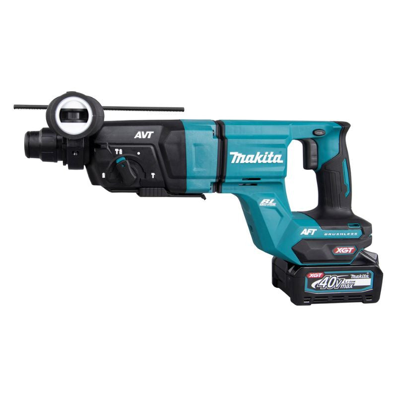 Perforateur-burineur SDS-PLUS 40V max Li-Ion - 28 mm XGT avec kit d'aspiration MAKITA HR007GM202 2 x 4,0Ah + chargeur en coffret