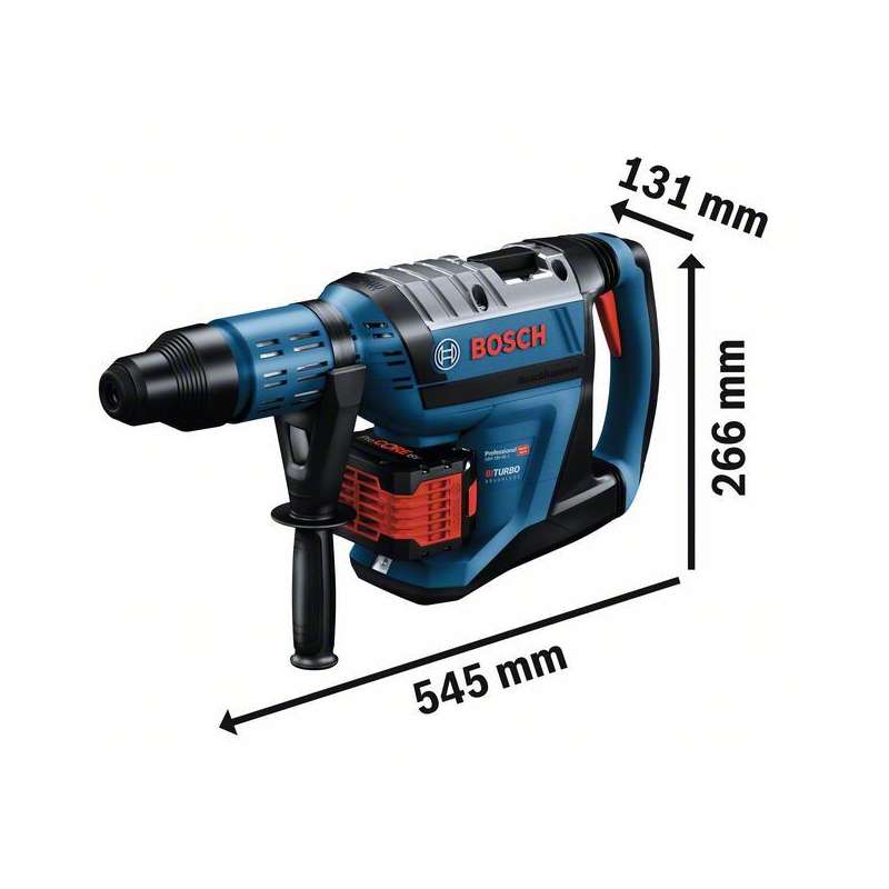 Perforateur sans-fil Bi turbo BOSCH 0611913002 - GBH 18V-45 C Professional SDS max + 2 batteries 2x12Ah