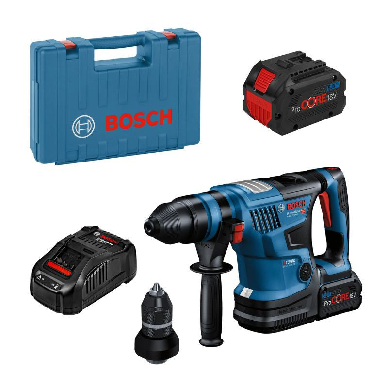 Perforateur sans-fil Bi turbo BOSCH 0611914003 - GBH 18V34 CF Pro SDS Plus + 2 batteries 5,5Ah + chargeur