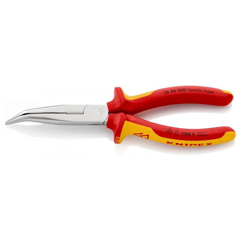 Pince à becs demi-ronds KNIPEX 26 26 200 200mm coudés à 40