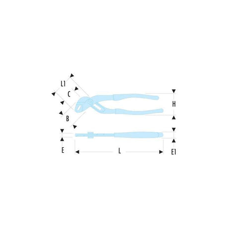 Pince multiprise entrepassée bec fin FACOM 181EF.25CPEPB 250 mm (12 positions)