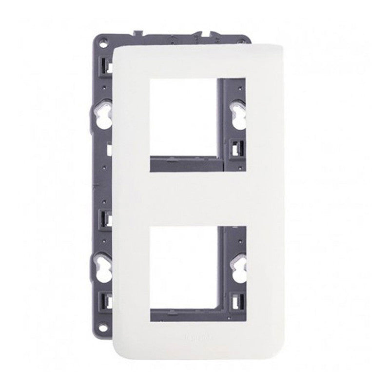 Plaque Mosaic avec support pour 2 x 2 modules montage vertical - blanc LEGRAND