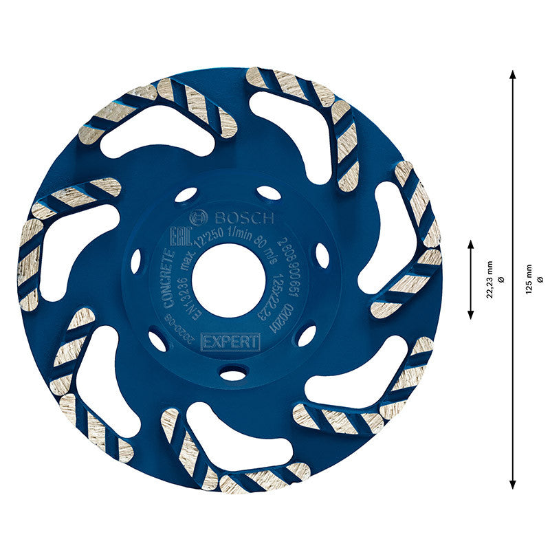 Plateau diamant BOSCH 2608900651 béton EXPERT 125x22.23x4.5mm