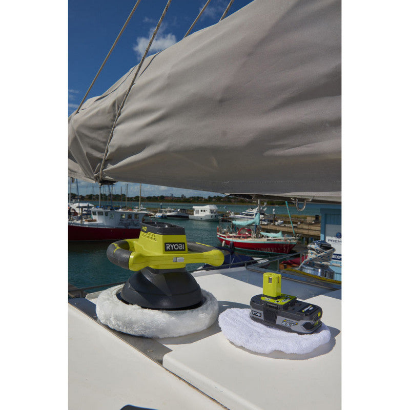Polisseuse 18V RYOBI R18B-0 One+ Ø6,25 mm + 2 patins (vendu sans batterie)