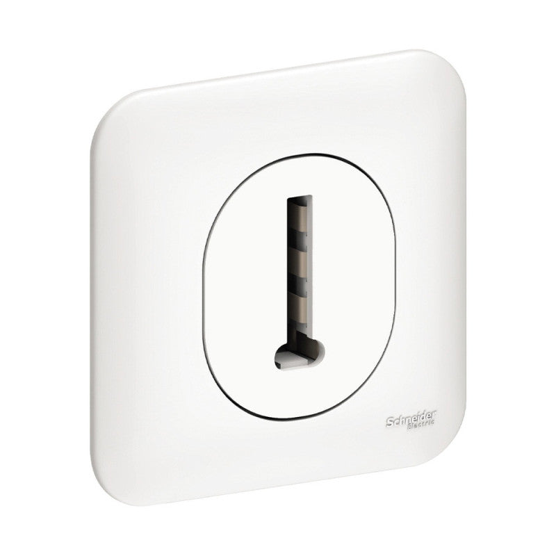 Prise de téléphone en T encastrable - 8 broches - SCHNEIDER Ovalis - blanc