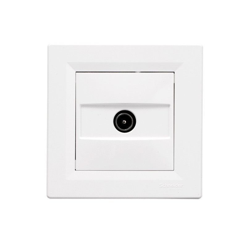 Prise TV encastrable SCHNEIDER Asfora EPH3200121 connecteur mâle - 9,5 mm -blanc