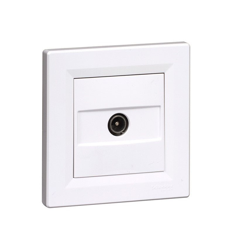 Prise TV encastrable SCHNEIDER Asfora EPH3200121 connecteur mâle - 9,5 mm -blanc