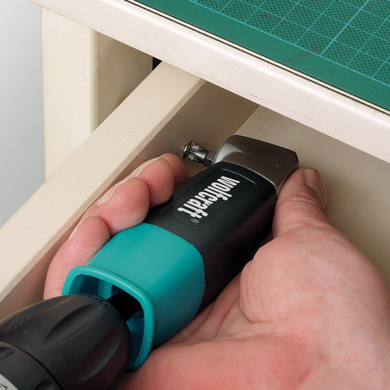 Renvoi d'angle WOLFCRAFT 4688000 L153 mm x l36 mm - queue 6 mm (1/4) + 1 embout 25 mm