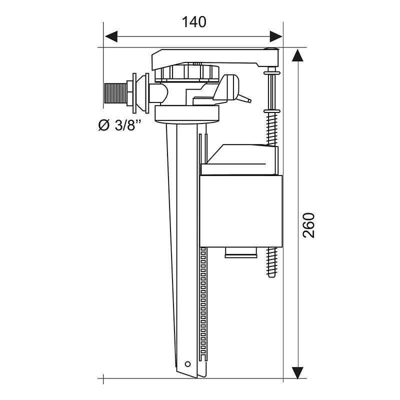 Robinet flotteur WIRQUIN JOLLYFILL 5078433 alimentation latérale embout laiton 3/8"