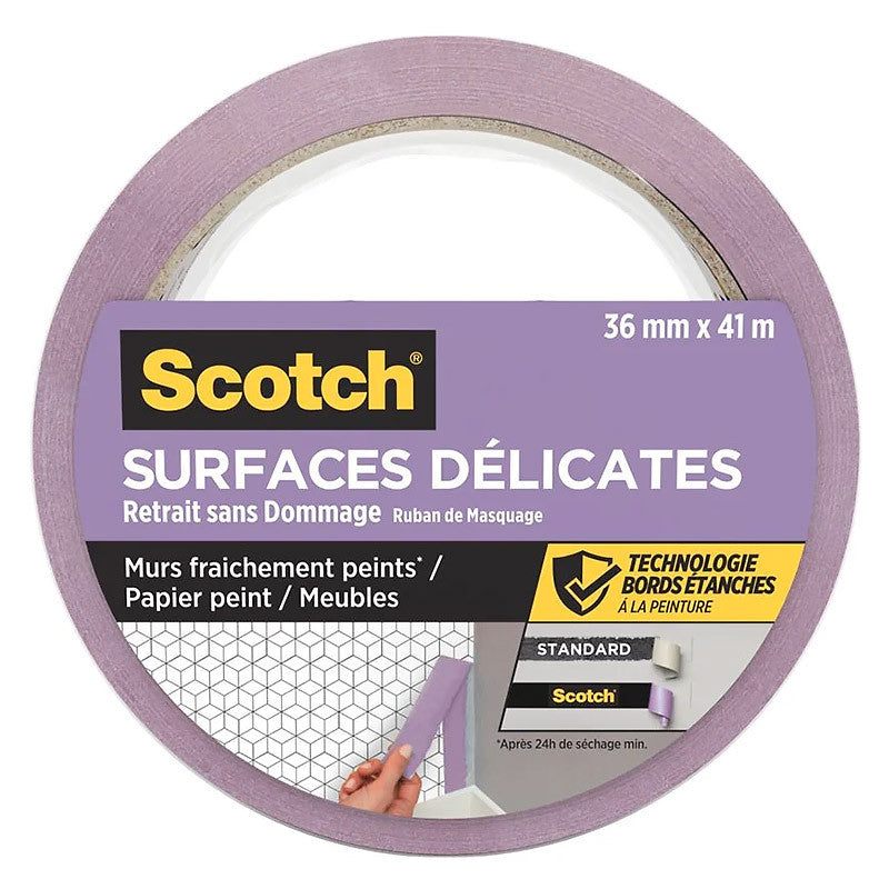 Ruban de masquage spécial surfaces délicates - 36mmx41m 3M SCOTCH 5003672