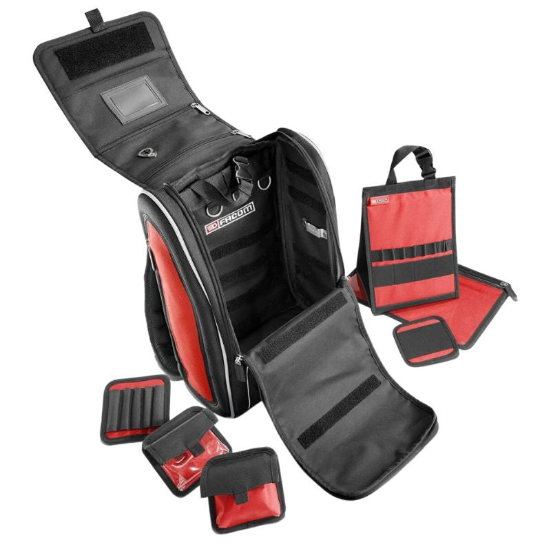 Sac à dos compact et modulaire FACOM BS.MCBPB - noir et rouge - 30x18x48cm